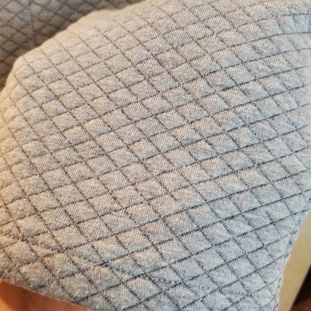 Marine Layer Gray Quilted Knit Short Sleeve Boxy Fit Sweatshirt Top Large - Picture 8 of 9